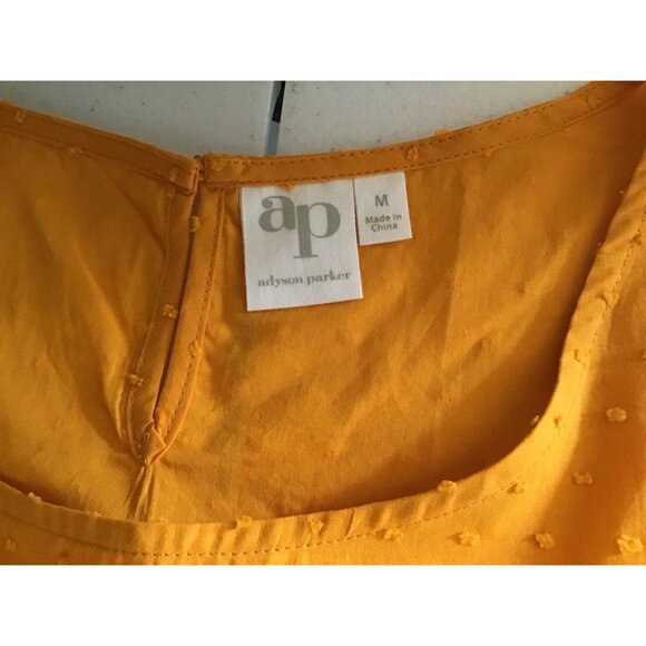 ADYSON PARKER- WOMENS ORANGE CREW NECK BOTTOM RUFFLE BUTTON CLOSURE SIZE MEDIUM - Picture 3 of 6